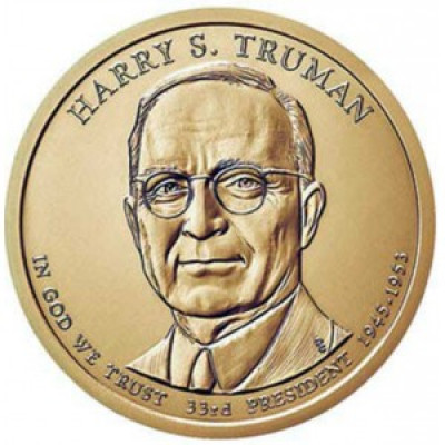 Монета США. 1 доллар 2015  из серии "Президенты США" № 33. Труман.